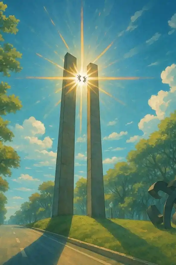 El Monumento de la Bandera, frente al parque Avellaneda.