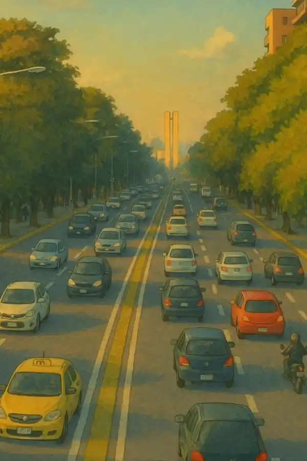 Una vista de la avenida Mate de Luna.