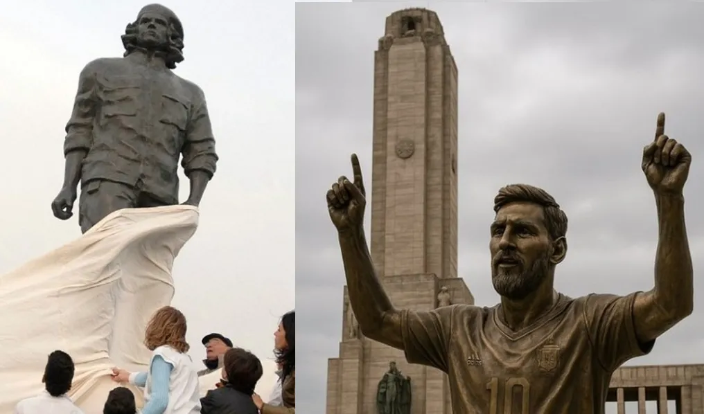 Rosario: un candidato propone fundir la estatua del Che Guevara para hacer una de Messi