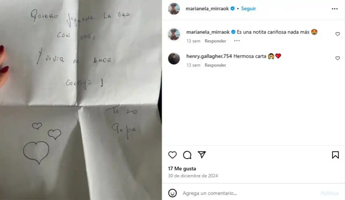 JUGARME LA VIDA. Marianella Mirra publicó en diciembre una carta que llevaba la firma de 