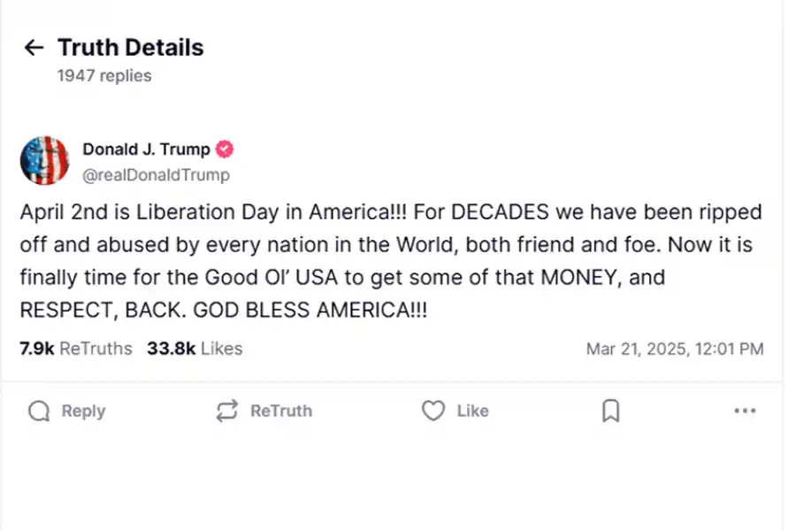 ARANCELES JUSTOS. Trump se refiere como con nostalgia a la época del siglo XIX en que Estados Unidos tenía aranceles altos y la presenta como la más próspera para el país. / CAPTURA DE PANTALLA