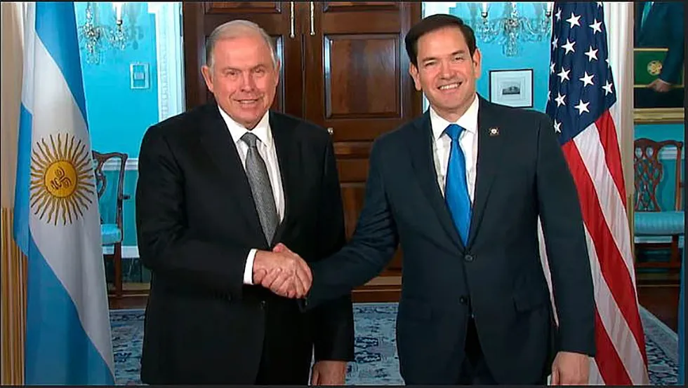 El canciller Werthein se reunió en Washington con el secretario de Estado Marco Rubio