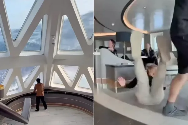 Pesadilla a bordo: así fue el momento en que un crucero enfrentó olas de diez metros