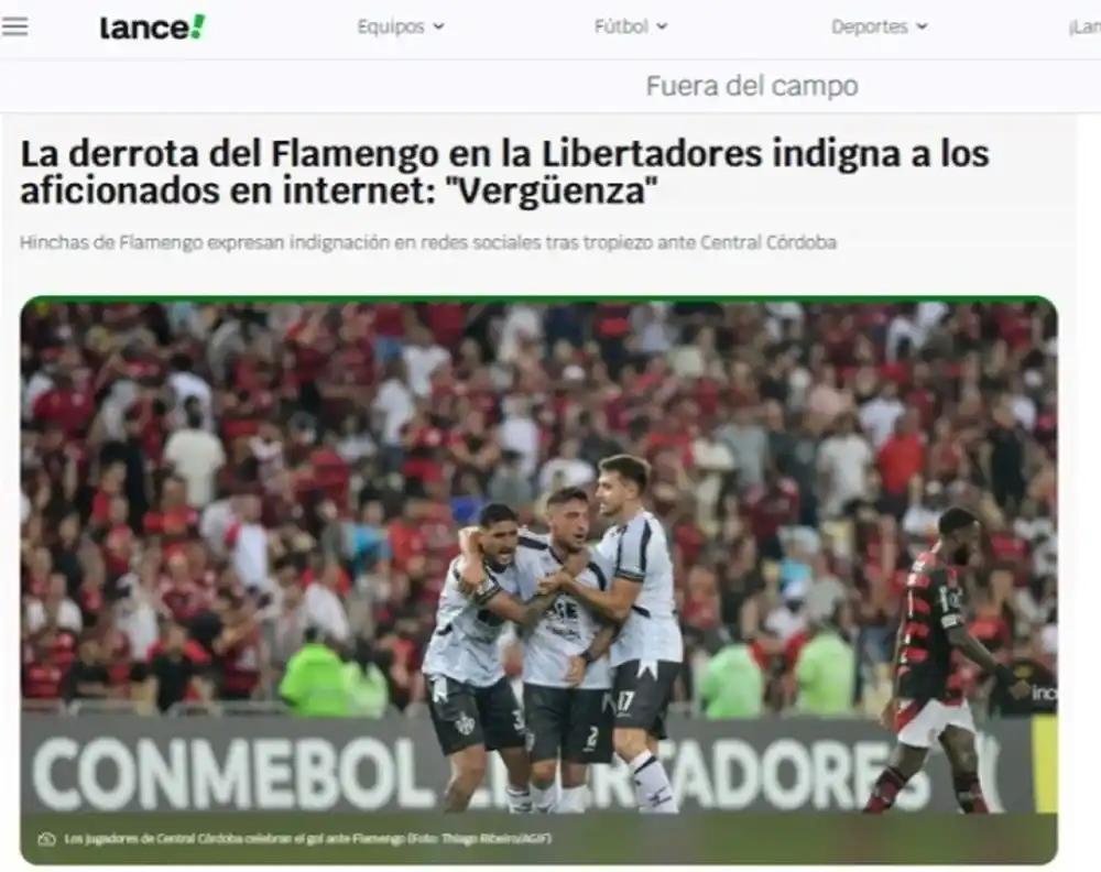 La reacción de los medios brasileños al “Maracanazo santiagueño” de Central Córdoba contra Flamengo