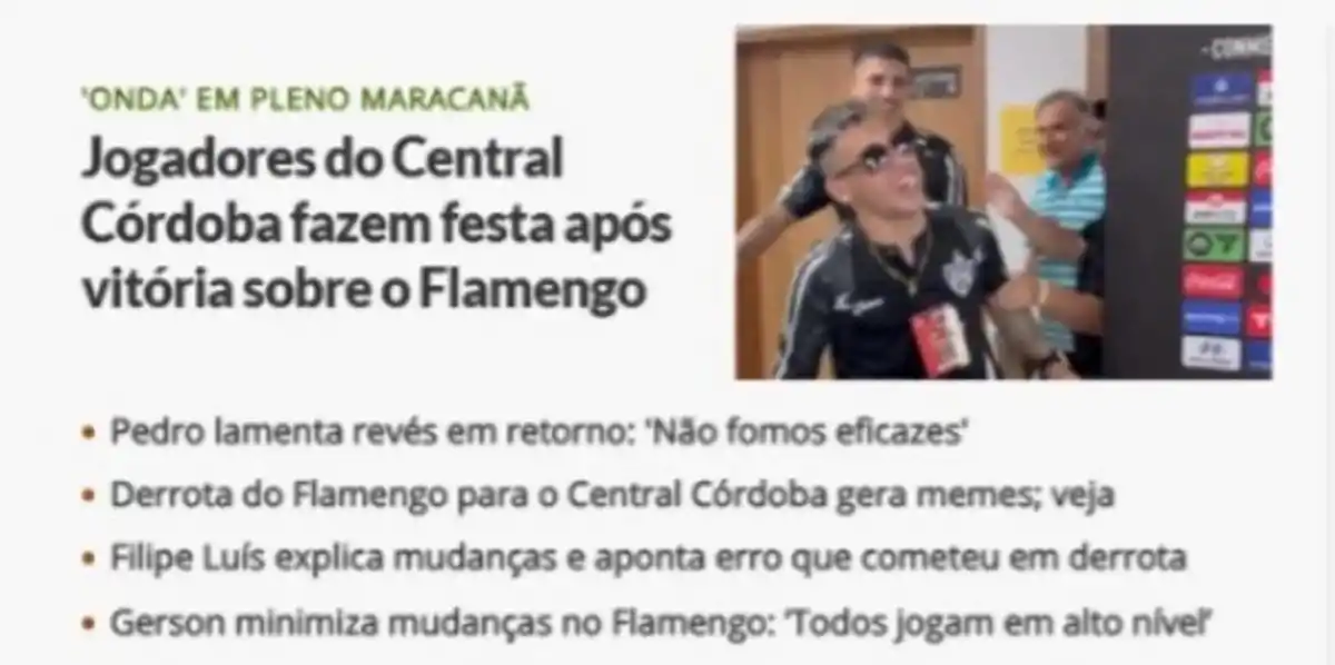 La reacción de los medios brasileños al “Maracanazo santiagueño” de Central Córdoba contra Flamengo