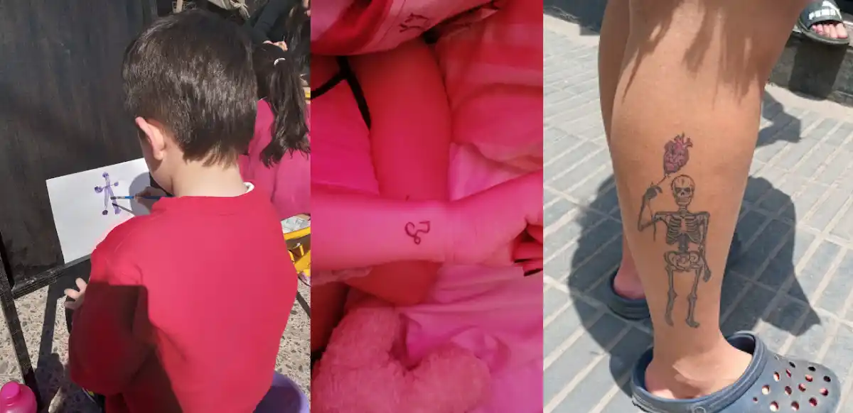 EMPRENDIMIENTO. Lucía da clases de arte para niños y realiza tatuajes en su casa mientras estudia Psicología.