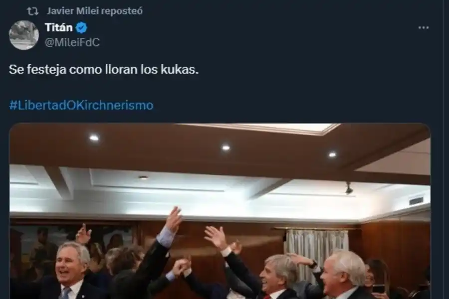 Milei festejó la salida del cepo en sus redes sociales: Mandril decime qué se siente