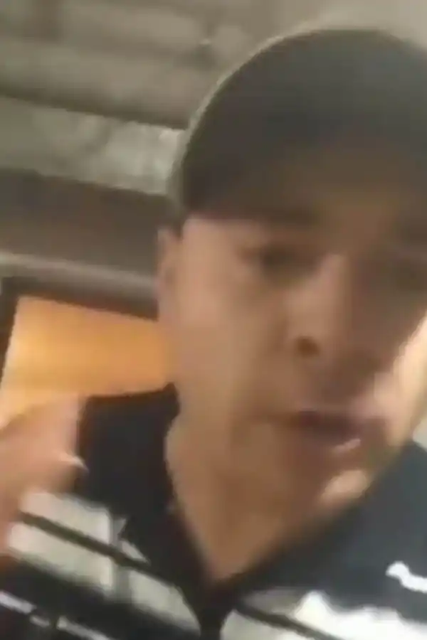 PRUEBA. “Yoyi” Basile en el momento que grabó el mensaje.