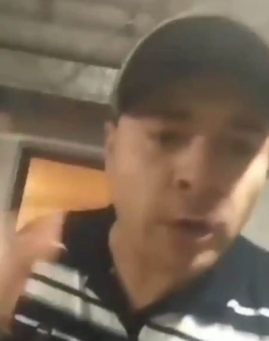 PRUEBA. “Yoyi” Basile en el momento que grabó el mensaje.