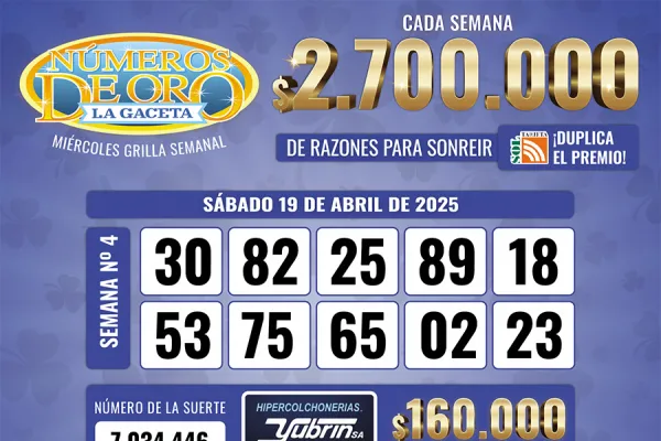 Los Números de Oro de LA GACETA del 19 de abril de 2025
