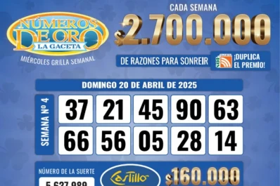 Los Números de Oro de LA GACETA del 20 de abril de 2025