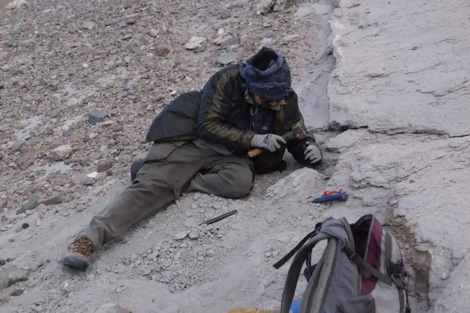 LA TAREA. Armella trabaja en Potrero Grande, a 3.900 metros de altura.