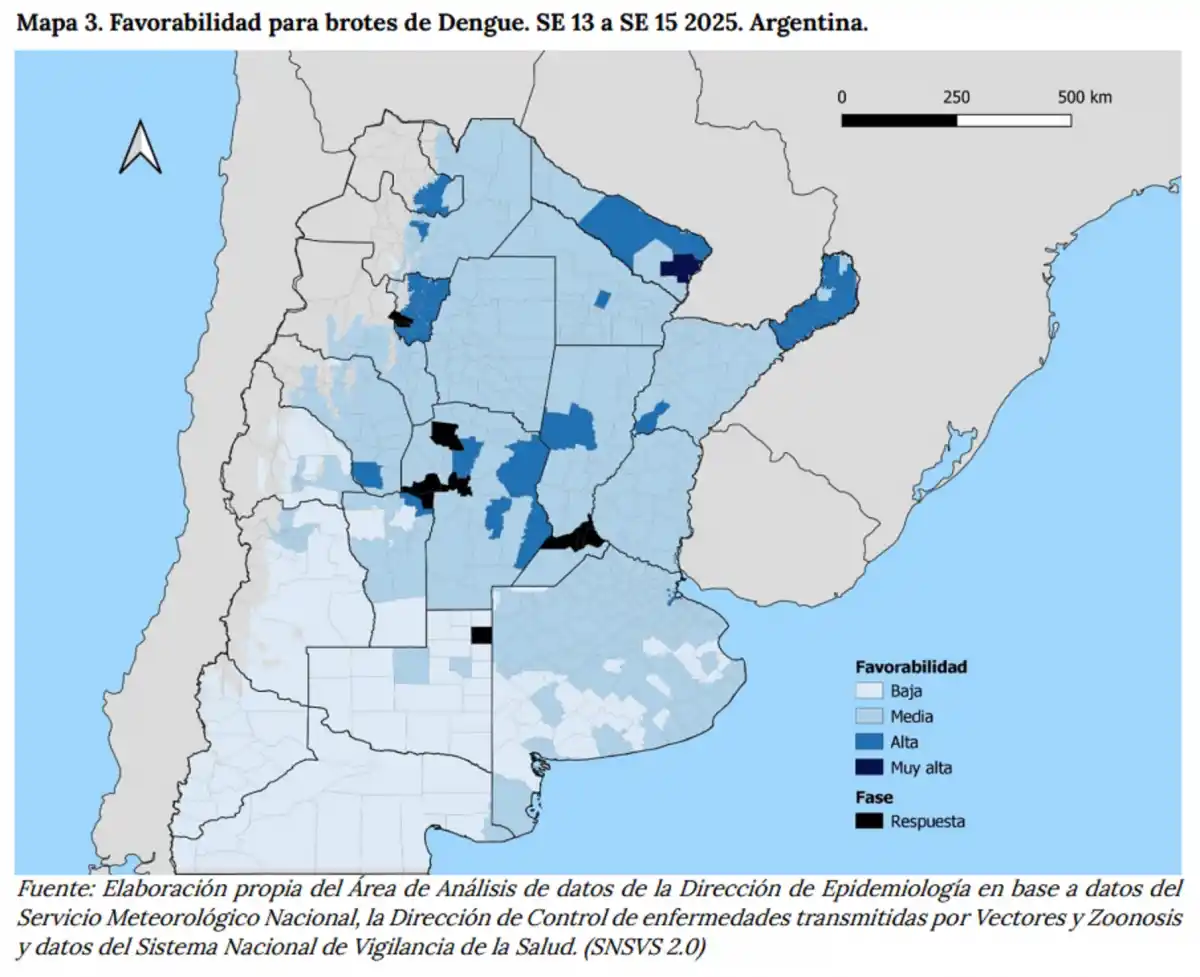 Tucumán, entre las provincias con alta favorabilidad para brotes de dengue, según el nuevo Mapa Nacional