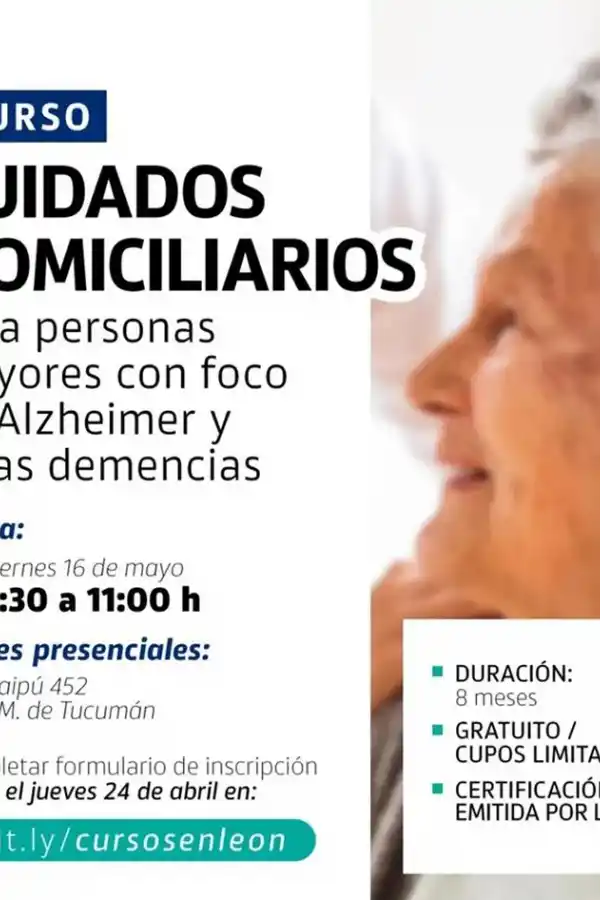 CONVOCATORIA EDUCATIVA. La Universidad Nacional de Tucumán y la Fundación León lanzaron un curso gratuito de cuidados domiciliarios para quienes acompañan a personas mayores con dependencia.