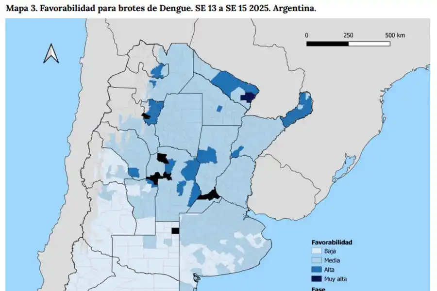 Tucumán, entre las provincias con alta favorabilidad para brotes de dengue, según el nuevo Mapa Nacional