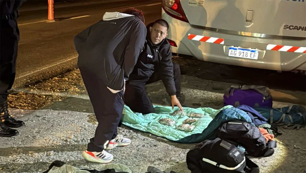 CONTROL. Un perro entrenado por la Policía descubrió la marihuana oculta en un bolso de mano.
