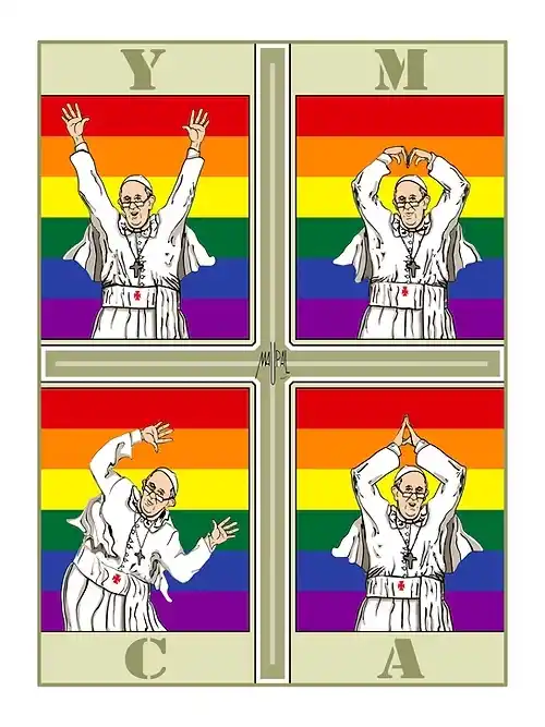 BAILANDO. Coreografía de YMCA por la apertura al sector LGTBI.