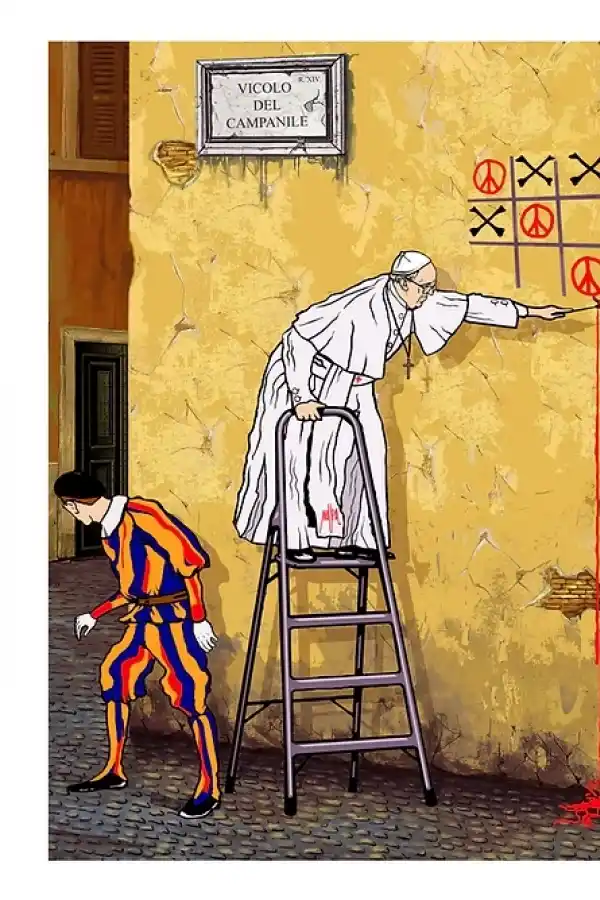 FRANCISCO DIVERTIDO. El artista lo planteó haciendo un Ta-Te-Tí.