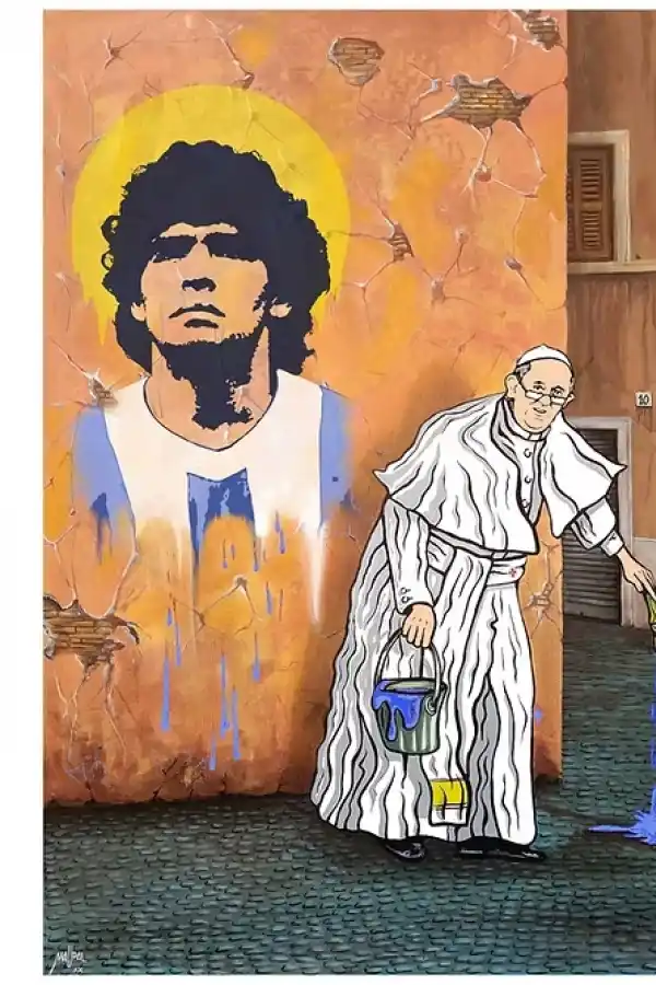 “MARADONA DEL PAPA”. Los dos argentinos más famosos.