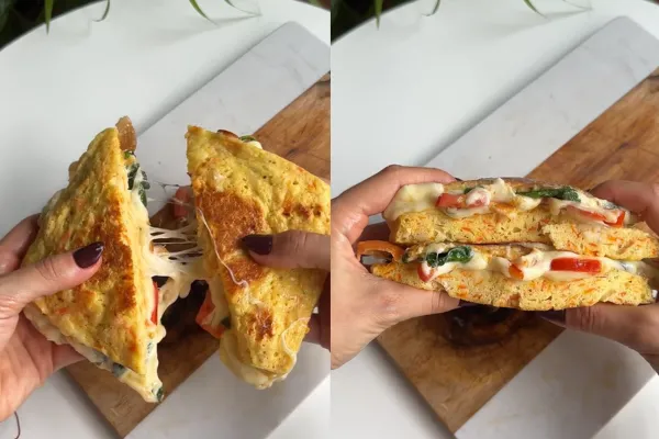 Sánguche de pan de zanahoria sin harinas y con pocos ingredientes