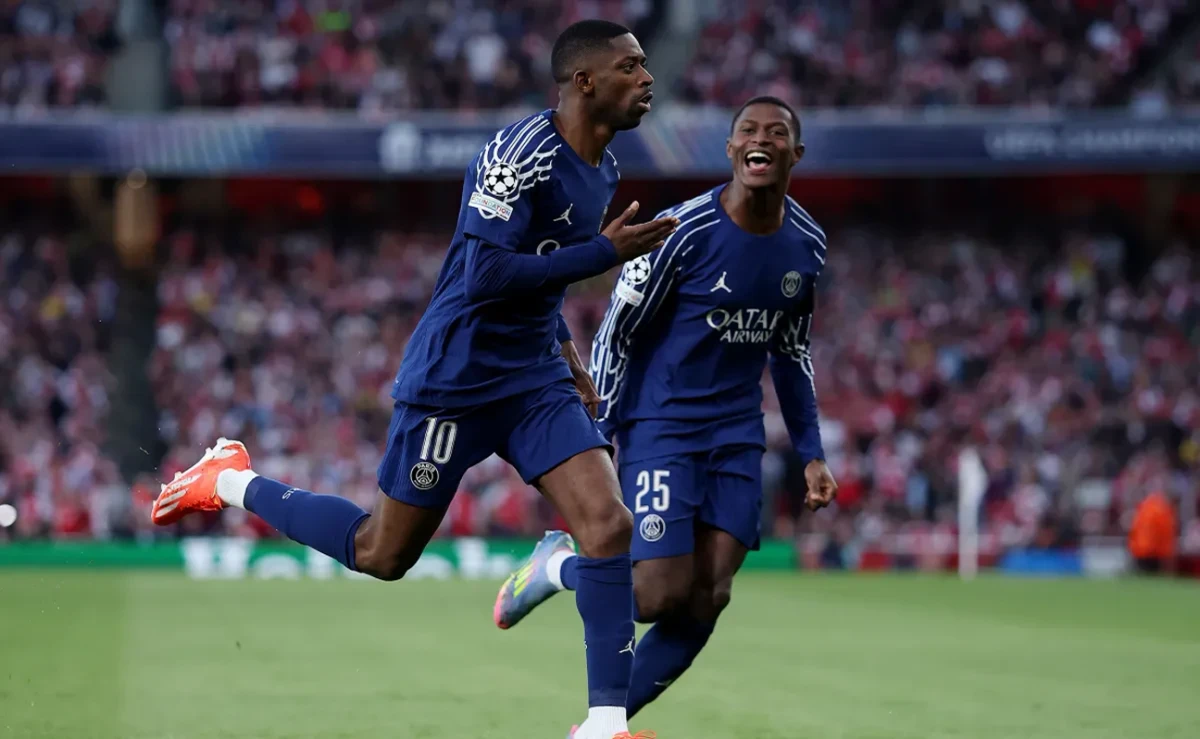El golazo de Dembelé con el que PSG venció a Arsenal por la Champions League