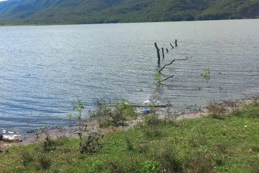 BAJO EL AGUA. Las autoridades necesitarán de maquinaria especial para retirar los postes colocados en el lago.