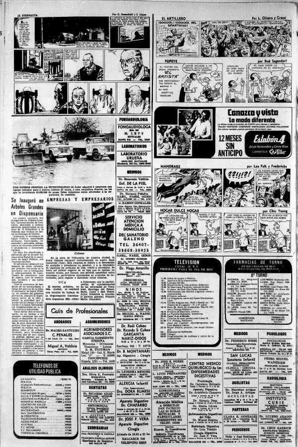 EN TUCUMÁN. El Eternauta se publicó en LA GACETA, por primera vez el lunes 4 de julio de 1977. La imagen muestra aquella página del diario.