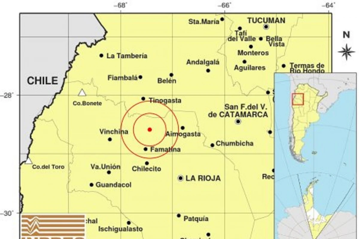 Mapa del sismo. INPRES