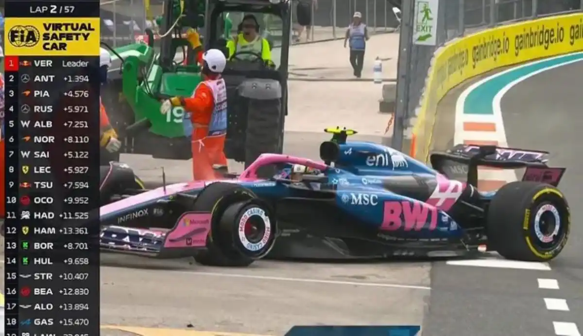 FINAL. Así quedó el auto de Doohan en Miami.