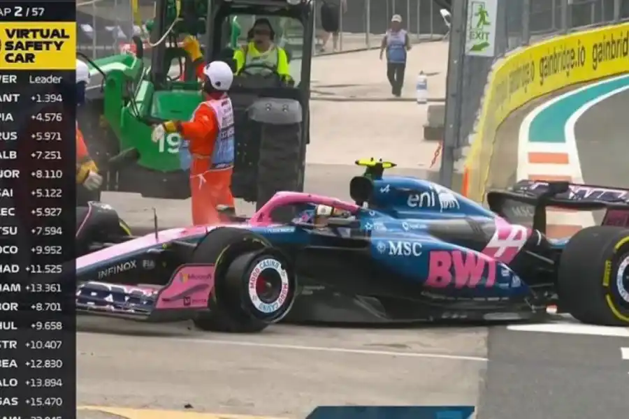 FINAL. Así quedó el auto de Doohan en Miami.