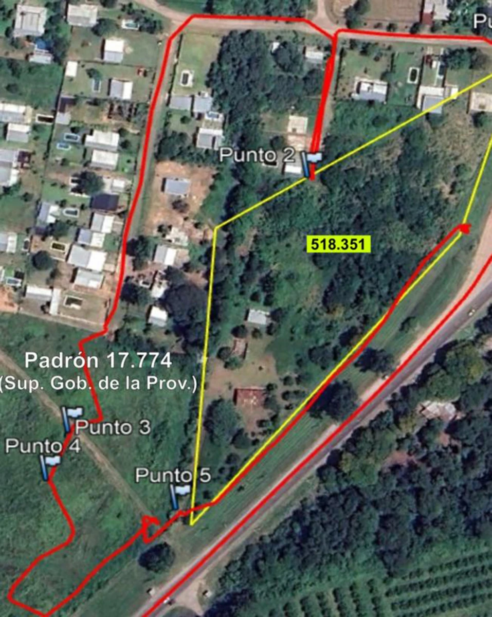 EL PREDIO. Hay más de una docena de casas construidas desde 2016 en la zona perteneciente a la Provincia.