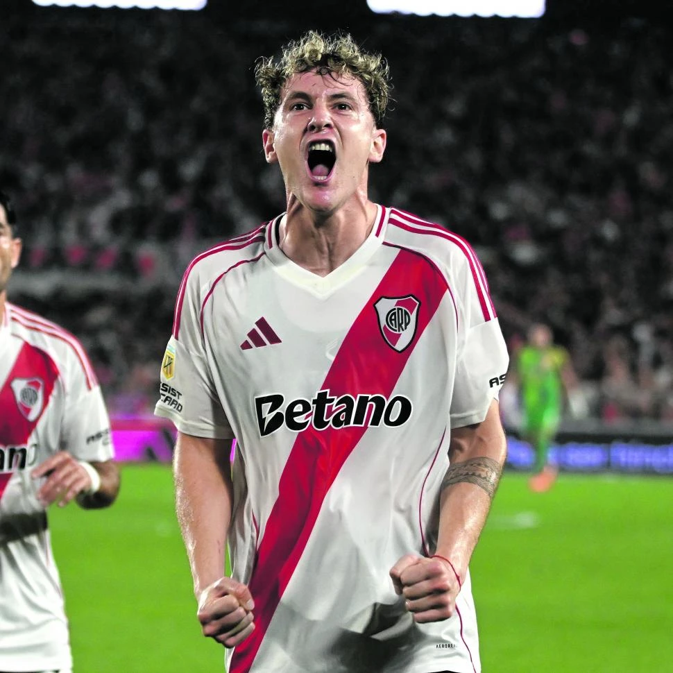 LO GRITÓ CON TODO. Facundo Colidio convirtió el segundo tanto del “Millonario”.