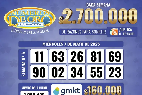 Los Números de Oro de LA GACETA del 7 de mayo de 2025