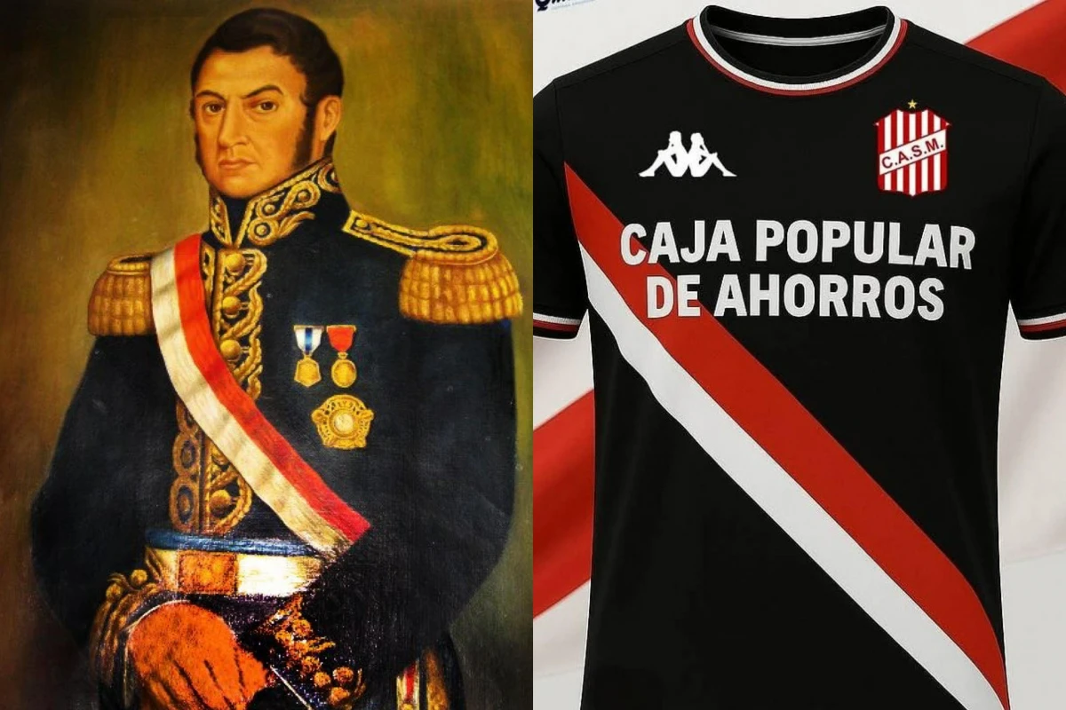HOMENAJE. Con una banda roja y blanca cruzando un fondo negro, la nueva camiseta alternativa del Santo evoca el legado del General San Martín.