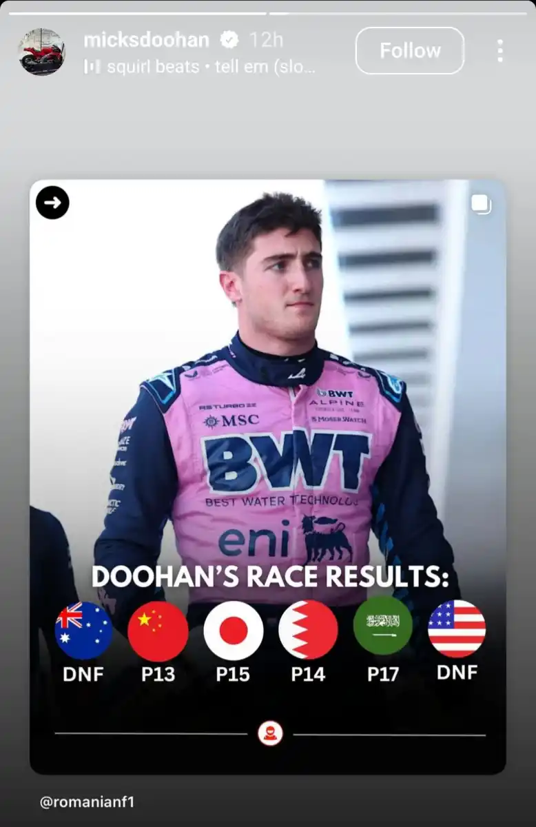 El provocador mensaje del padre de Jack Doohan tras la titularidad a Franco Colapinto