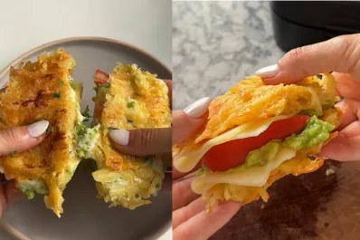 Sándwich de tres ingredientes de papa y queso: sin harina, rico y saludable