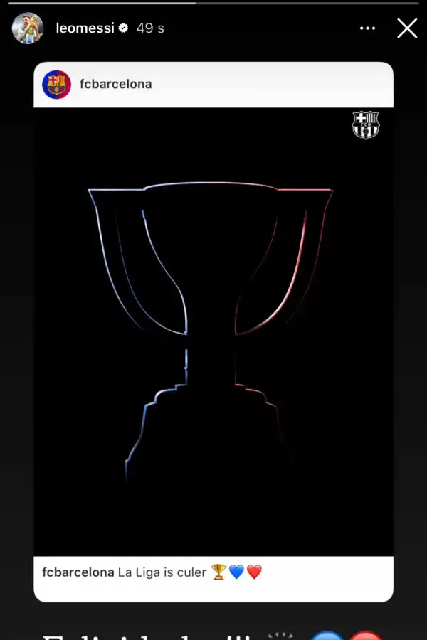 Lionel Messi no olvida: el guiño del 10 al nuevo título de Barcelona