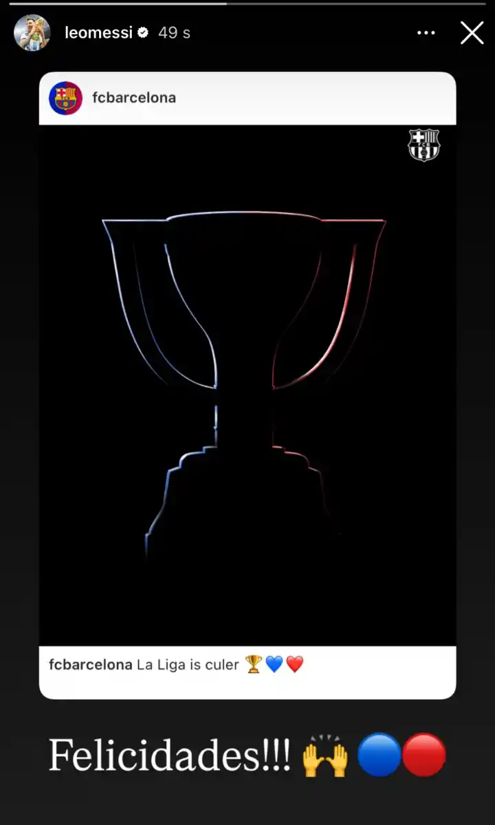 Lionel Messi no olvida: el guiño del 10 al nuevo título de Barcelona