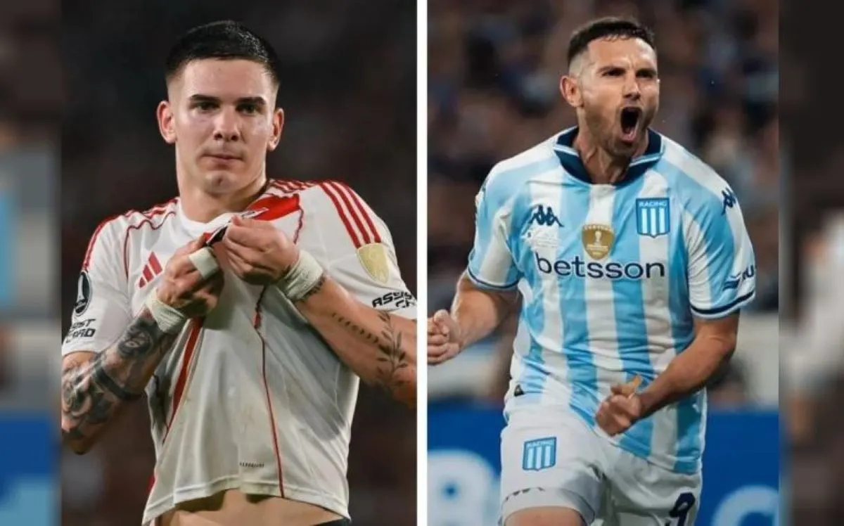 CON PODER DE GOL. Mastantuono y Martínez tienen el arco abierto.