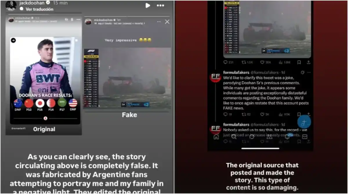 El posteo de Jack Doohan en sus redes sociales.