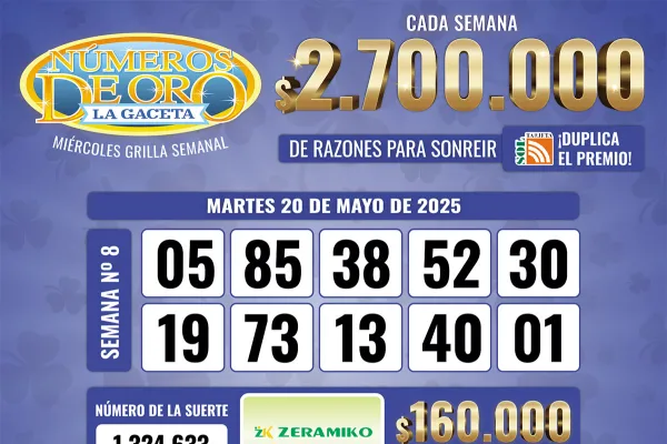 Los Números de Oro de LA GACETA del 20 de mayo de 2025