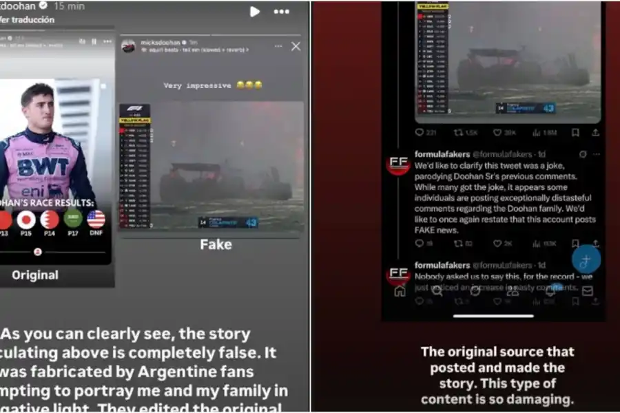 El posteo de Jack Doohan en sus redes sociales.