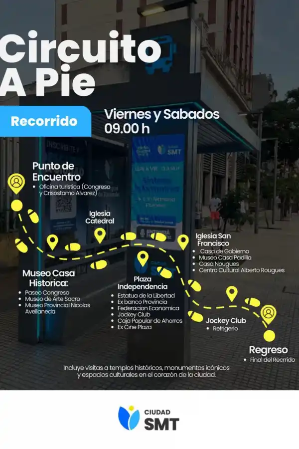 El Municipio amplía las caminatas guiadas gratuitas para descubrir el centro histórico de San Miguel de Tucumán