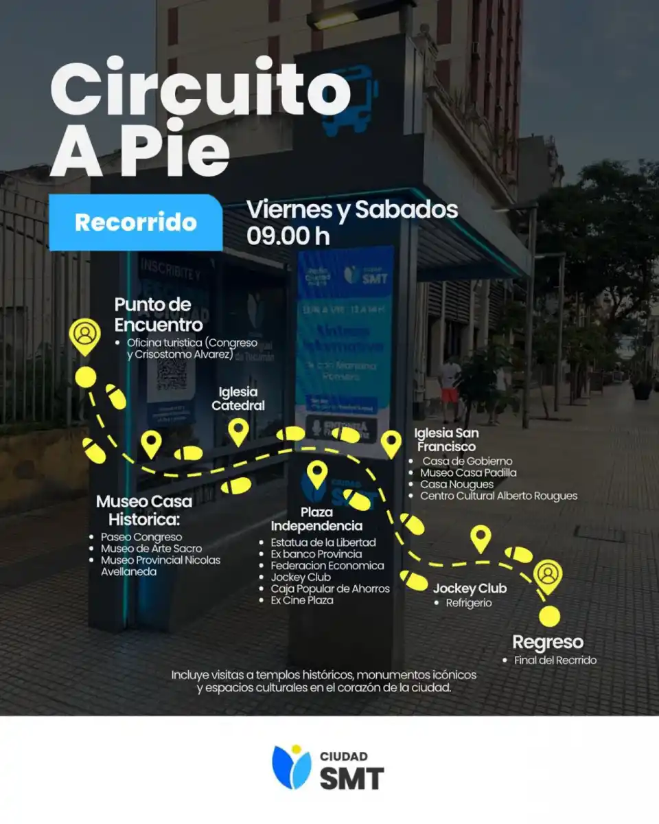 El Municipio amplía las caminatas guiadas gratuitas para descubrir el centro histórico de San Miguel de Tucumán