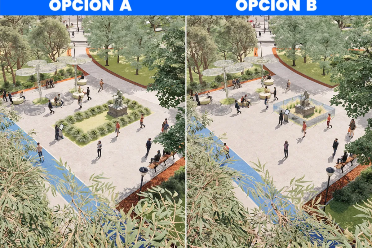 Proyecciones para el espacio conmemorativo de Jorge Luis Borges sobre la calle Muñecas.