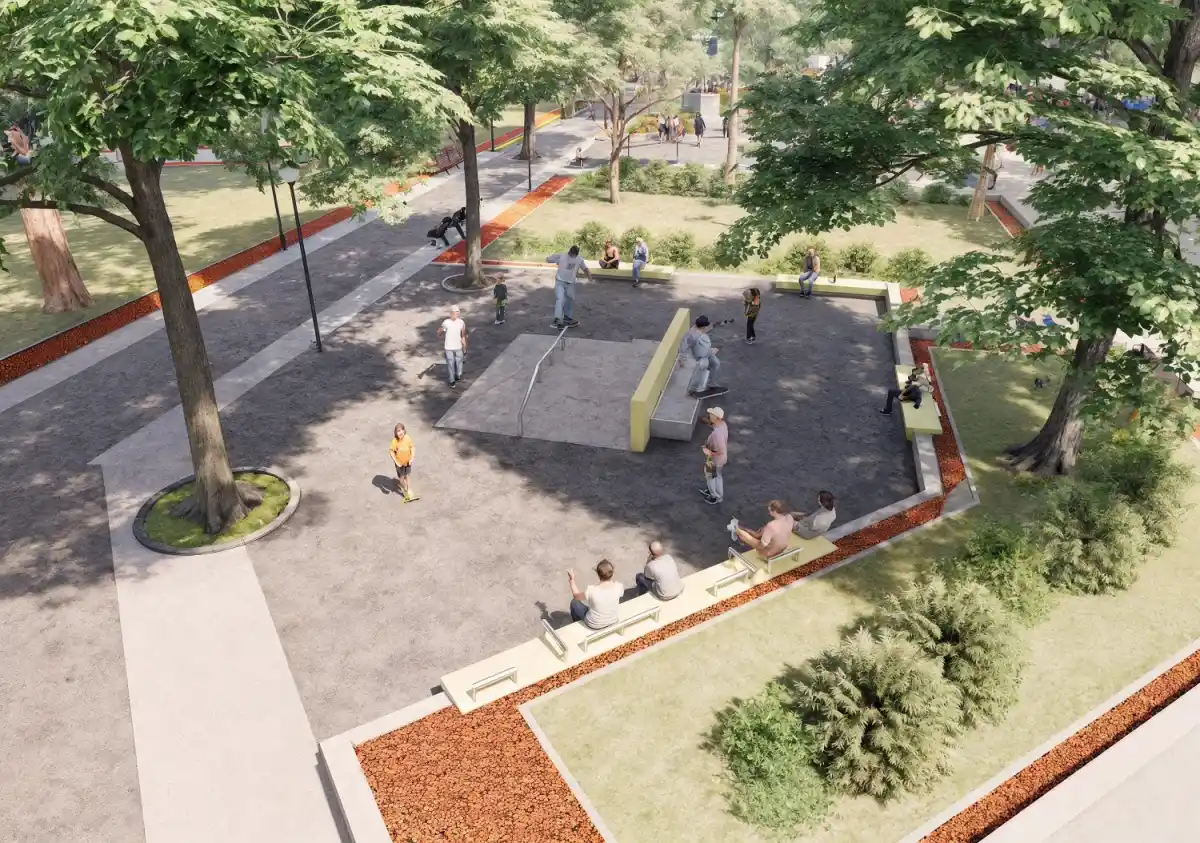 Pista de running, skatepark y canil: los ocho ejes del proyecto de renovación de la plaza Urquiza