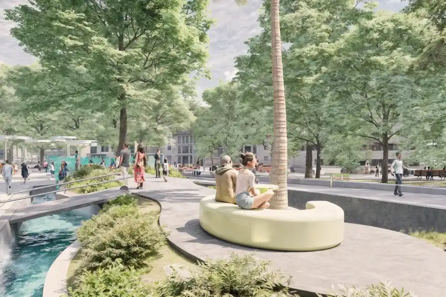 Pista de running, skatepark y canil: los ocho ejes del proyecto de renovación de la plaza Urquiza