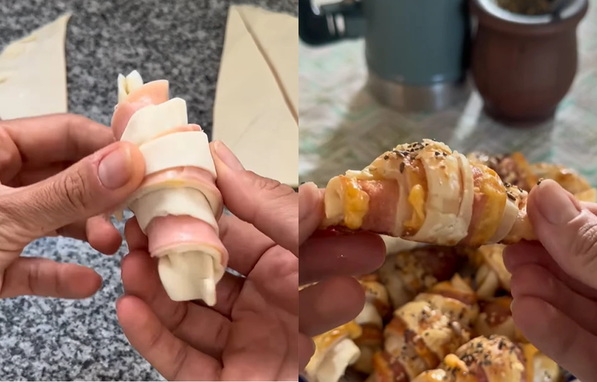 Snack para picar a la tarde: rollitos fáciles de jamón, queso y semillas