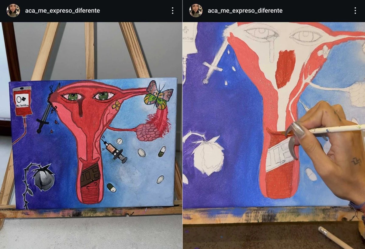 Una de las pinturas que compartió María Becerra.