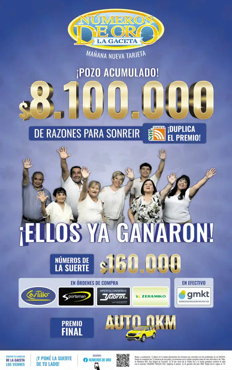 Números de Oro: el pozo crece y esta semana llega a $8.100.000